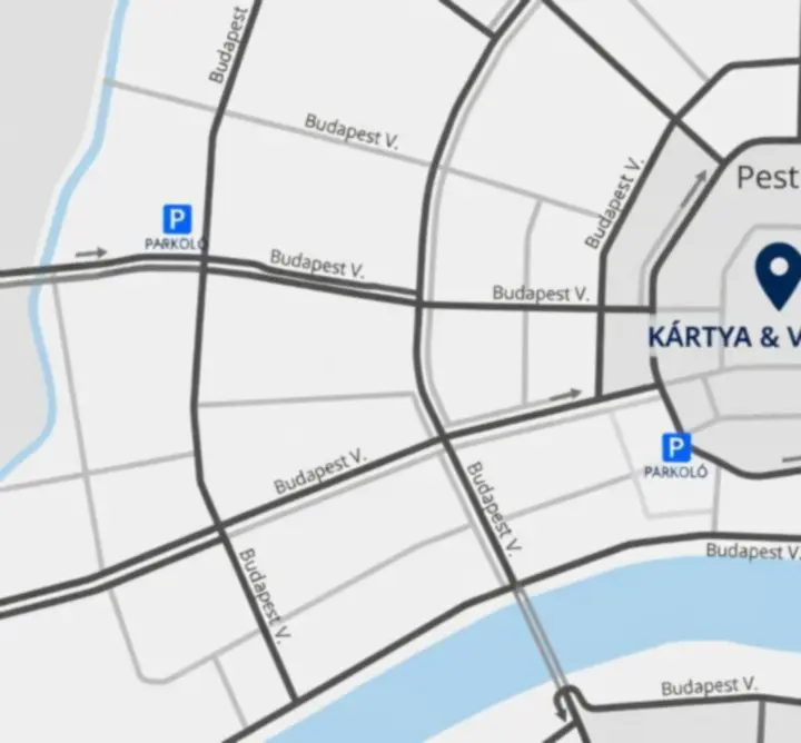 Térképes ábra a Buda Dining Hub megközelítéséről és parkolási lehetőségekről